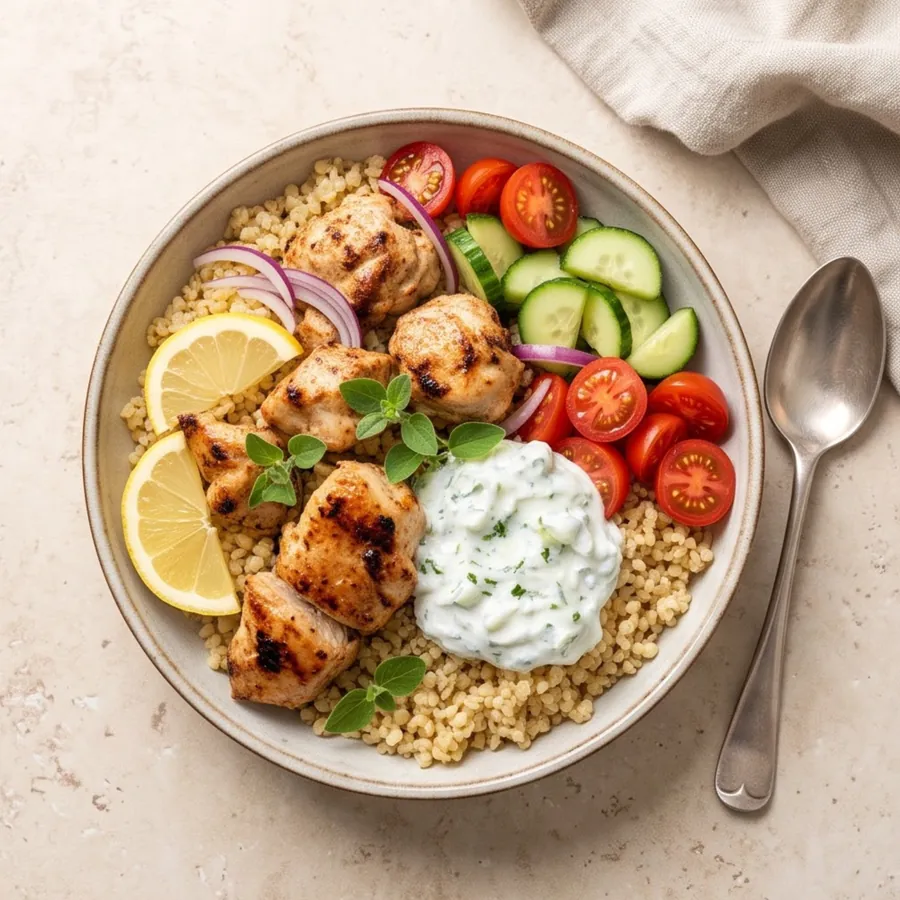 Souvlakikauss kana ja tzatzikiga